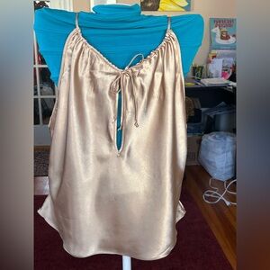 Vintage Cinema Etoile Gold Satin Style Top